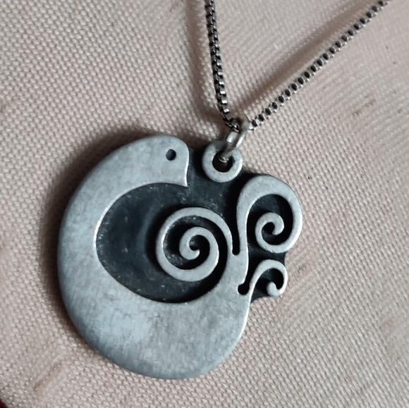 Vintage Sweden Artist R.Tennesmed Bird Necklace Pewter MCM - Picture 3 of 13